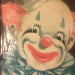 Dennison Die-Cut Clown party print cardboard unopened
