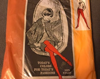 1960's Size B, 5'6" and over, briwn Seamless Opaque Panty Hose