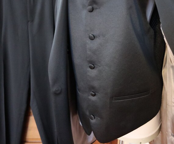 Three Piece Black Tuxedo Tallia Uomo Worsted Wool… - image 6