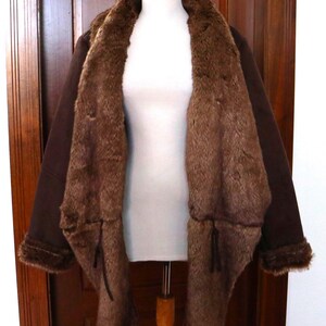Faux Suede/Fur Jacket in Chocolate Brown - Size -20W Excellent Condition image 5