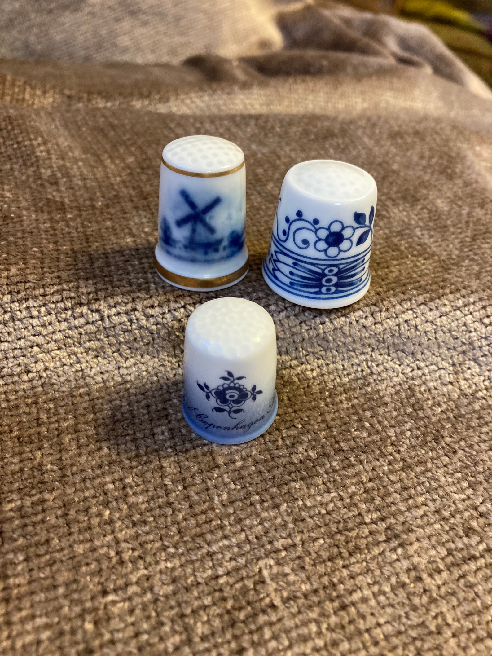 Porcelain Thimbles 3 Delft Blue and Royal Copenhagen German Etsy