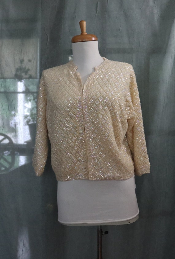 Vintage Sequin Sweater/Cardigan British Hong Kong 