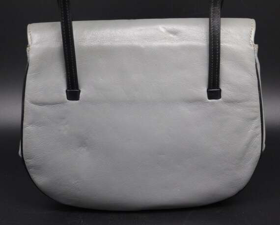 Awesome 80's Gray and Black Leather Pocketbook - image 4