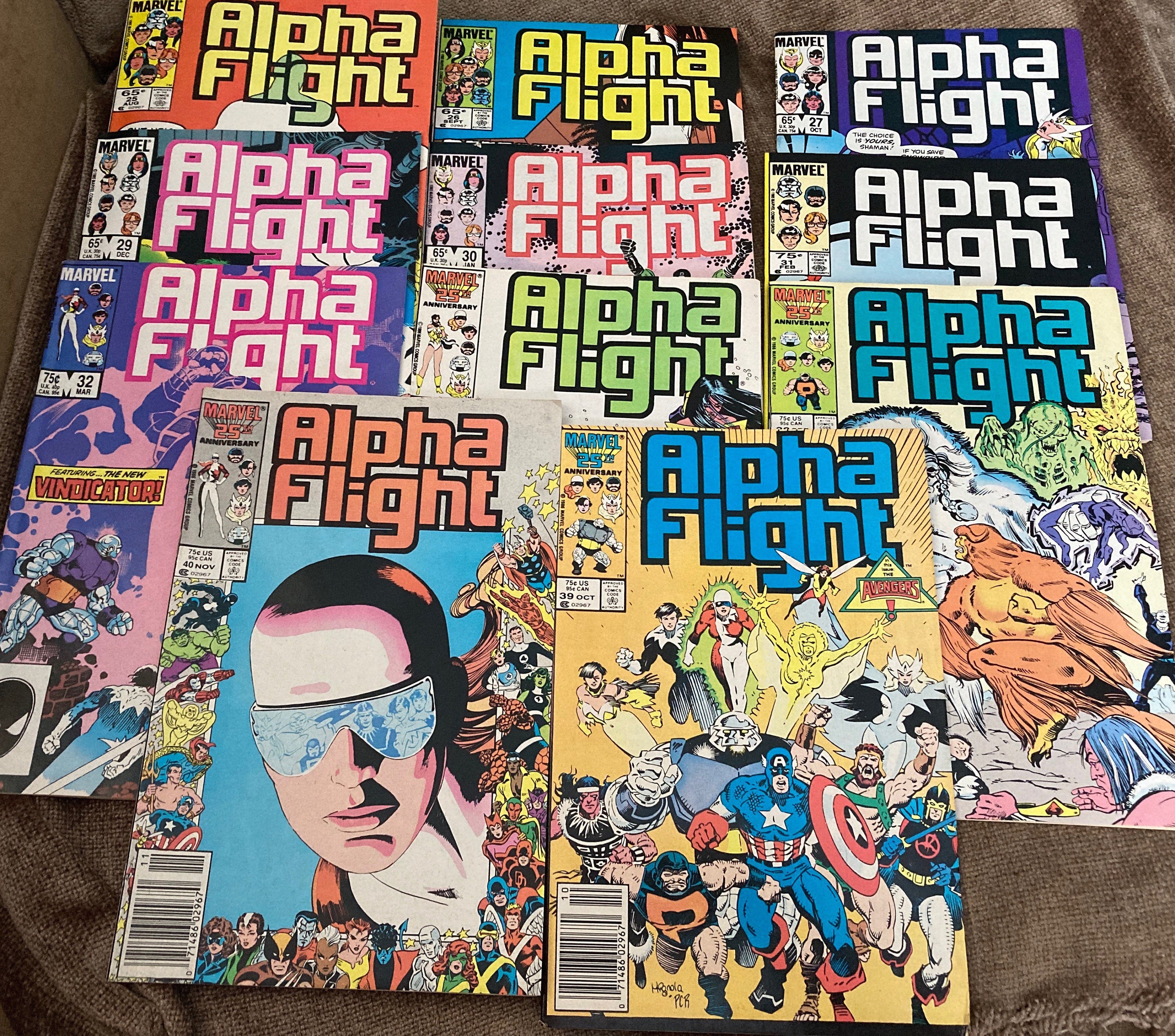 1980's Marvel First Series Alpha Flight Comics, #25, 26, 27, 28