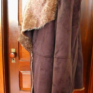 Faux Suede/Fur Jacket in Chocolate Brown - Size -20W Excellent Condition image 3
