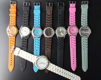 Wrist Watches (1980’s) -8-Piece Lot - Never Worn-Rubber Straps- All Need Batteries - Dead Stock