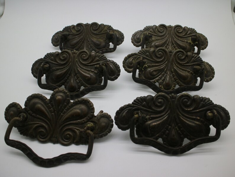 Vintage 1920s Tin Drawer Pulls New Orleans Fleur De Lis Etsy
