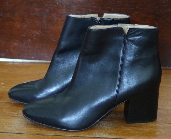 Black Leather Ankle Boots Size 10 Never Worn!! Excellent Condition