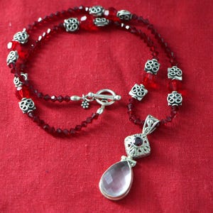 925 Sterling Silver-Blue Mist Quartz with Swarovski Crystals
