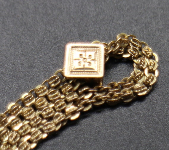 14Kt Gold Pocket Watch Chain with Slide, T-Bar an… - image 9