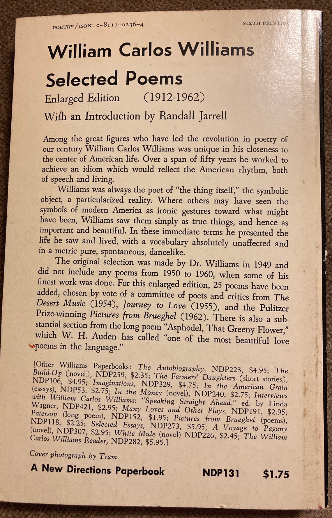 The Selected Poems of William Carlos Williams With an Etsy UK