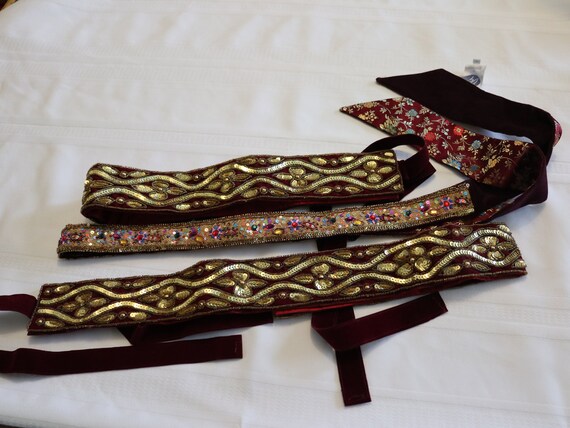 Three Sequin Wrap Belts