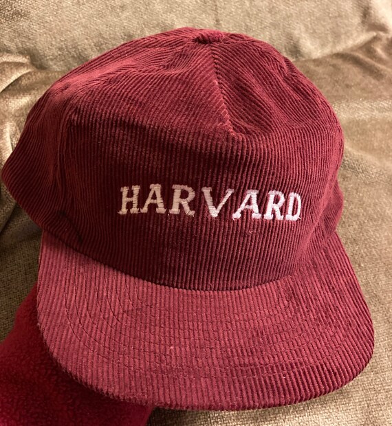 Harvard Hat/embroidered, 1980s Crimson Corduroy Ha