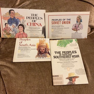 1970&#39;s and 80’s National Geographic Society &quot;The People&#39;s of...&quot; Maps