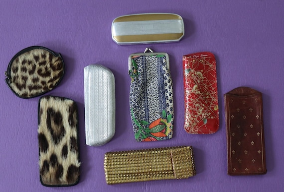 Vintage Eyeglass Cases-1940s to 1970s -7 Pieces and a Matching Change Purse-Good to Excellent Condition