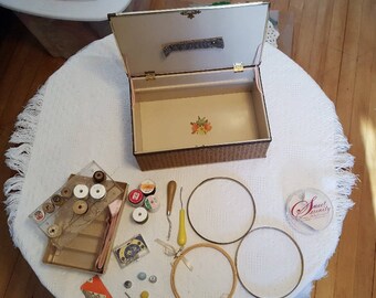 Vintage Sewing Box with all contents