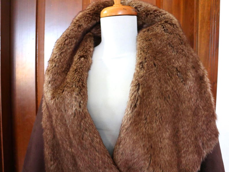 Faux Suede/Fur Jacket in Chocolate Brown - Size -20W Excellent Condition image 2