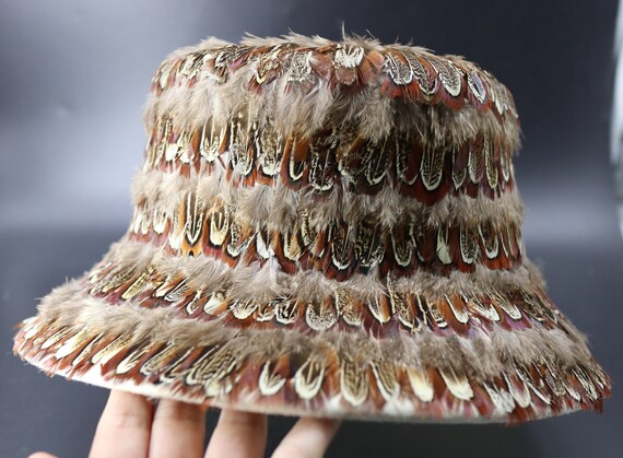 1950's Pheasant Feather Bucket Hat - image 3