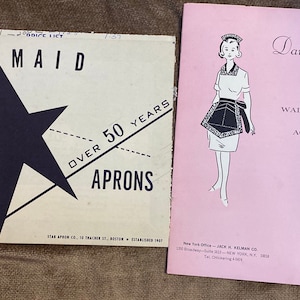 1960&#39;s Waitress Apron and Accessory Catalogues Originally Shipped to Shepard Department Store Providence, RI, including price lists