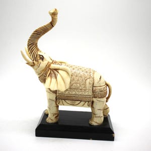 Asian Elephant Carved Resin - 1980s - Please See Details
