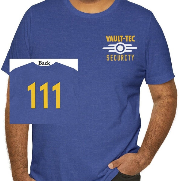 Tshirt inspiré de Fallout Security Vault Tec avec numéro de coffre-fort - Chemise douce à manches courtes en jersey unisexe - Chemise Fallout