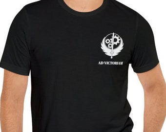 Brotherhood of Steel Wasteland Inspired T-shirt- Unisex Jersey Short Sleeve Soft Shirt- Gaming Present- BOS Shirt- Ad Victoriam