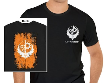 Brotherhood of Steel Wasteland Inspired T-shirt- Unisex Short Sleeve Soft Shirt Gaming Present Ad Victoriam- Knight Sentinel Paladin Elder