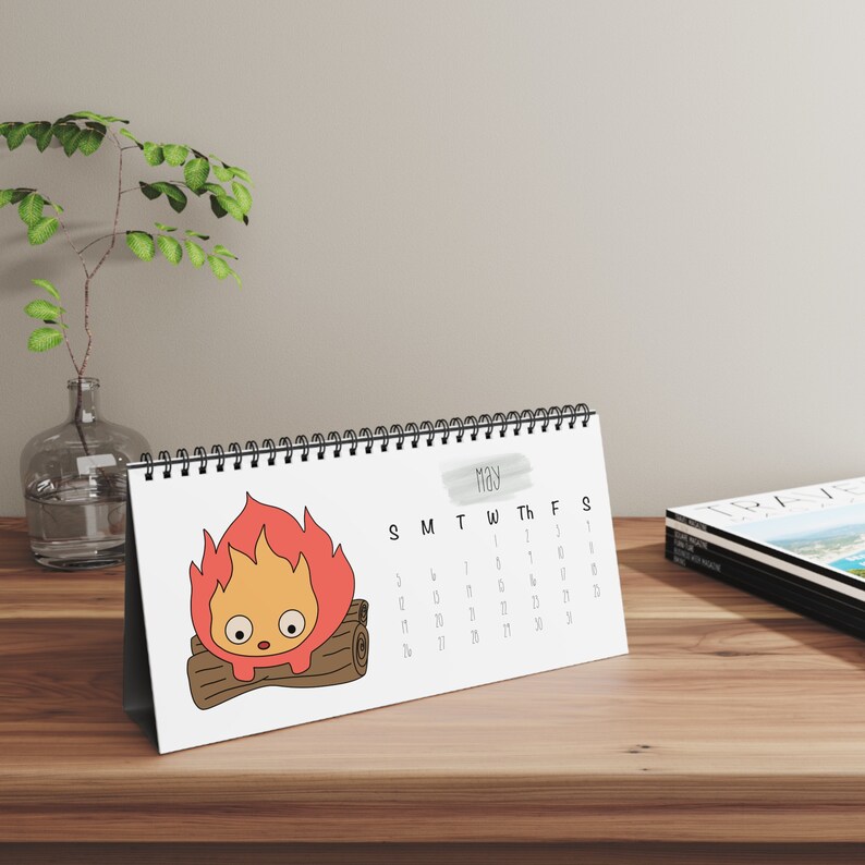 Studio Ghibli Inspired 2024 Desk Calendar Spirted Away, Ponyo, Howls