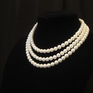 Drei Strang, klassische Art 8 mm weiße Glasperlenkette