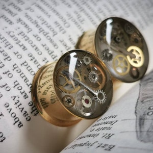 All sizes  Steampunk GOLD tunnel. In sizes 6mm (2g) and above!