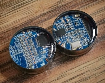 BLUE limited edition 10mm and above circuit board plugs PAIR