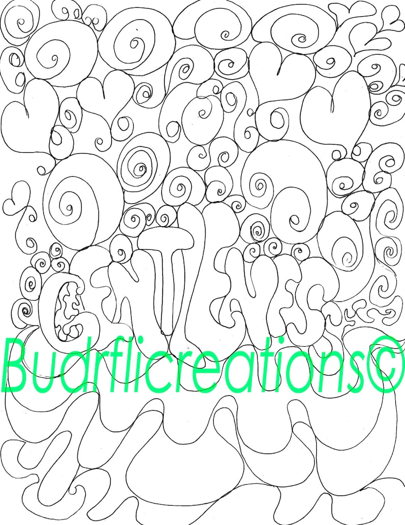 Gentleness Adult Coloring Page Inspirational Art Print Black - Etsy