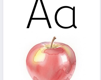 Watercolor Alphabet Print: Waldorf-Inspired Educational Art