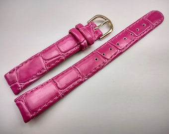 Bracelet De Montre Apollo En Cuir Grainé Lézard Noir - Largeur 14 Mm - Neuf Avec étiquettes - Pour Personnaliser Ta Montre