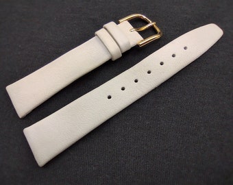 16mm (5/8) 6,25in / 15,9cm Regelmäßige Länge Vintage NOS Speidel Weiß Echtes Kalbsleder Leder Uhrenarmband Armband