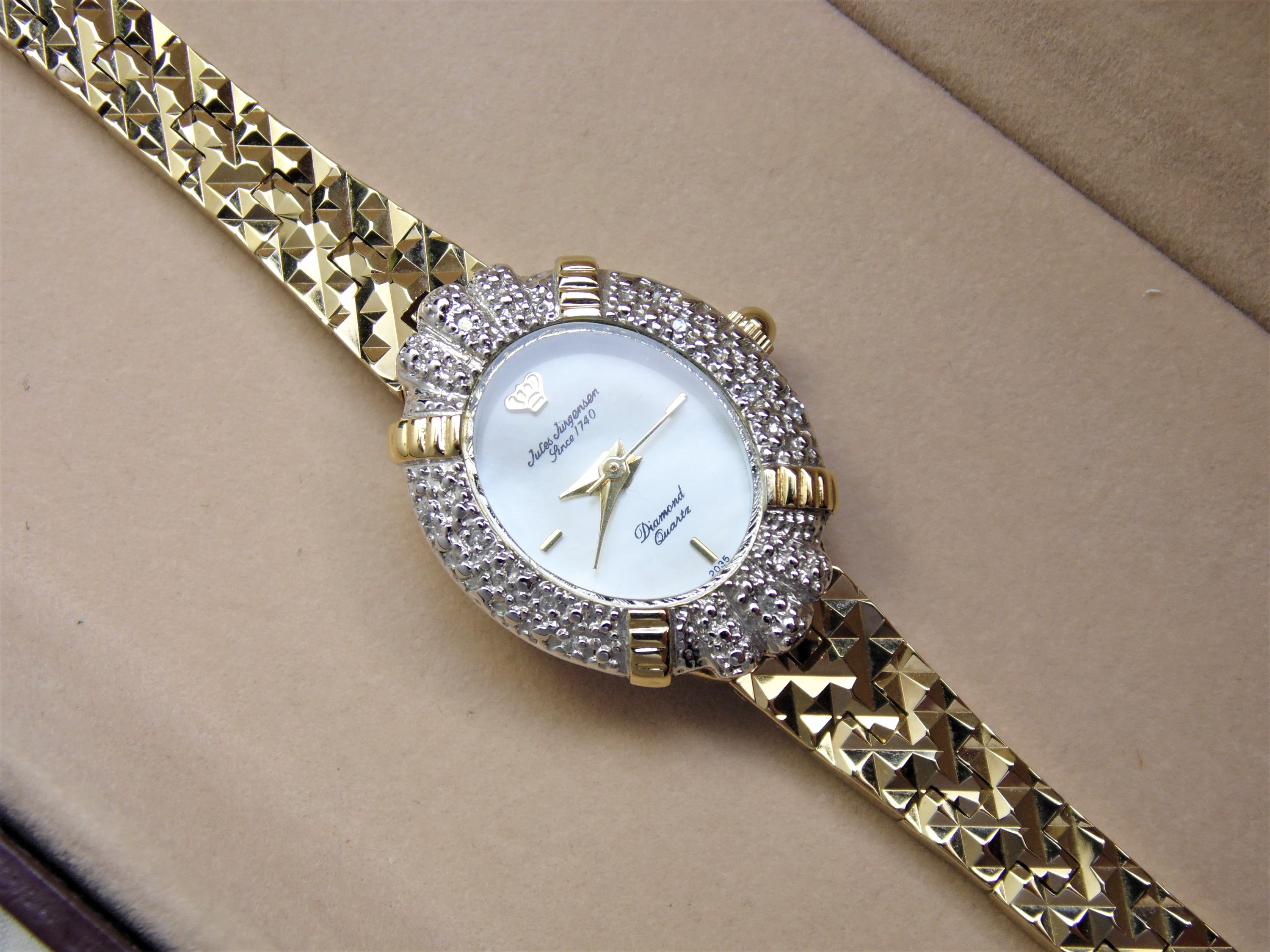 Jules jurgensen ladies watch with diamonds deals