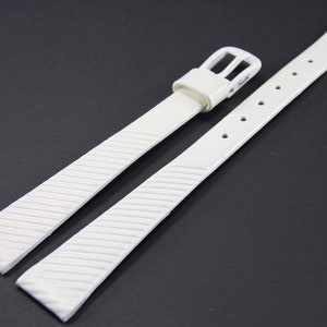 11mm (7/16) 6.75in/17.1cm Regular Length Vintage NOS Speidel White Genuine Calfskin Leather Watch Band Strap Made in West Germany