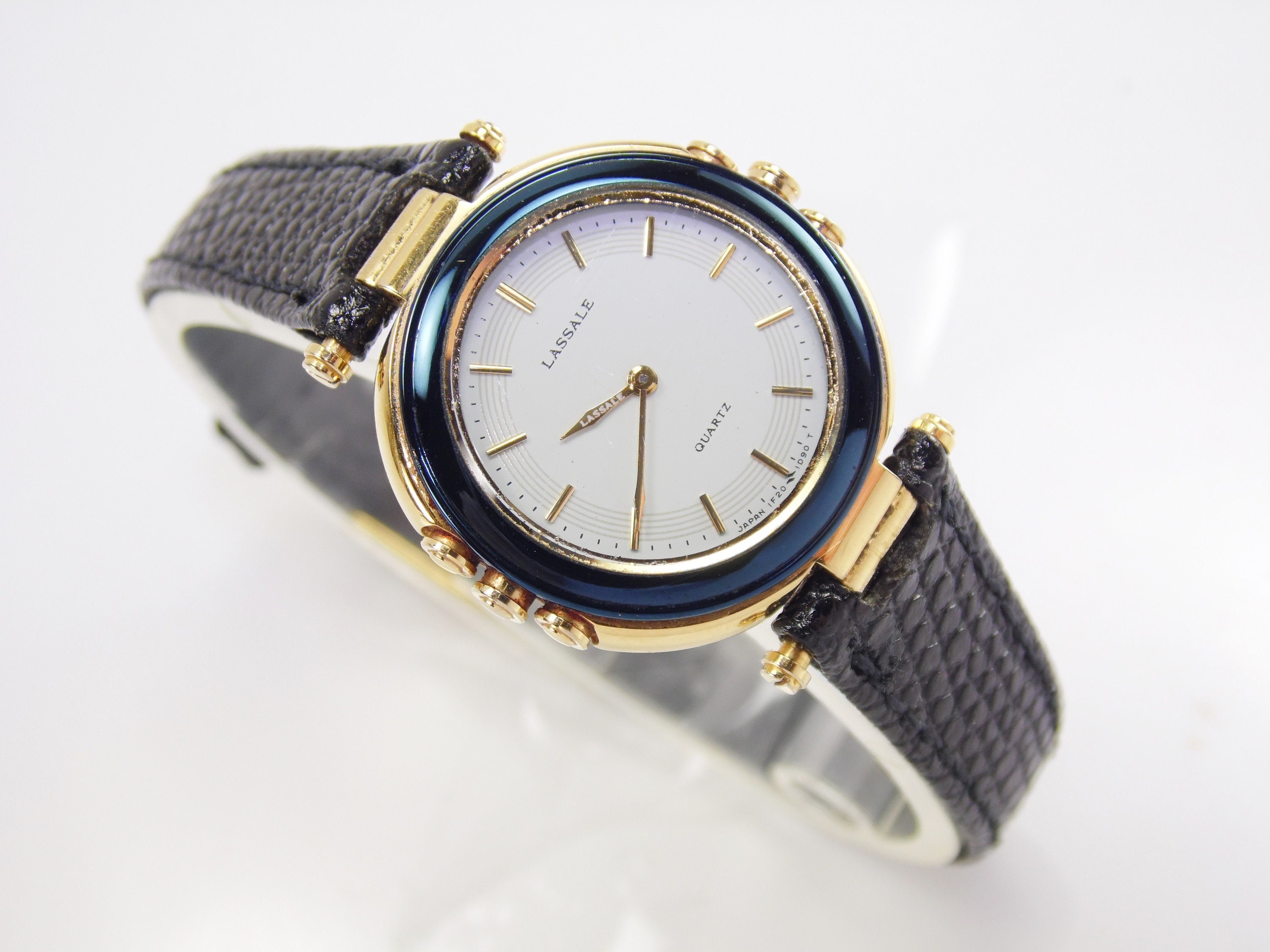 Rare Vintage Womens Ladies Blue & Gold Lassale by Seiko  display picture 2