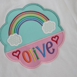 Rainbow Applique Personalized Shirt Bild 3