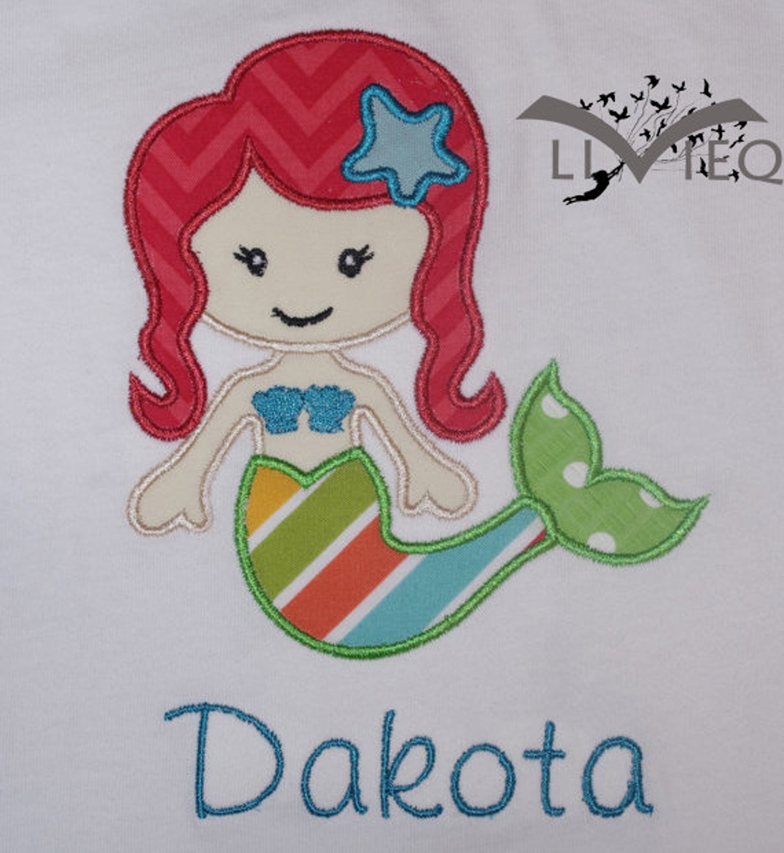 Custom Applique Mermaid Shirt or Onesie Personalized With Etsy