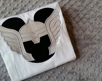 Thor - Marvel Super Heroes with Mickey Mouse Ears Appliquéd Shirts -- Disney Family Vacation Shirts