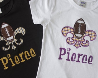 New Orleans Saints or LSU Appliquéd Shirt-- Personalized