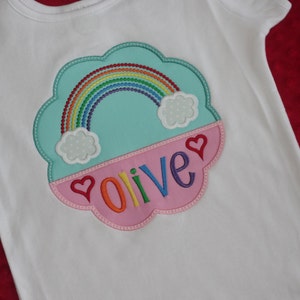 Rainbow Applique Personalized Shirt Bild 1