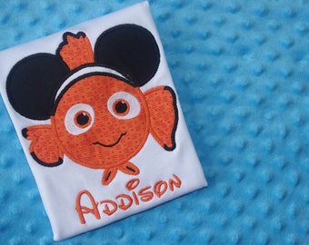Nemo and Friends -- Mickey Mouse Ears Appliquéd Shirts or Onesies-- Family Vacation Shirts