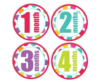 Printable Month Stickers Boy Monthly Baby Stickers Baby | Etsy