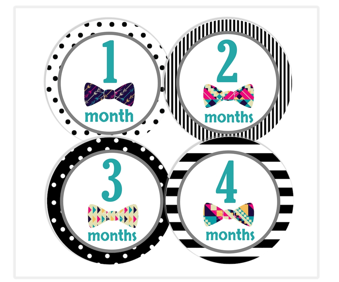 Printable Month Stickers Baby Boy Baby Age Stickers Baby - Etsy