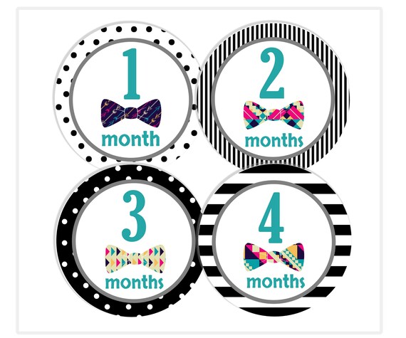 Printable Month Stickers Baby Boy Baby Age Stickers Baby Etsy
