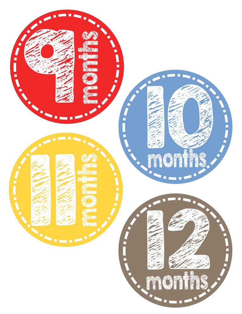 Printable Month Stickers Boy Monthly Baby Stickers Baby | Etsy