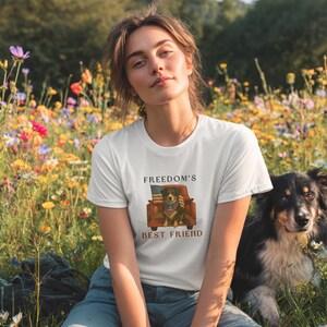 Patriotic Dog Shirt Freedoms Best Friend USA Flag Tee American Truck  Dog 4th of July TShirt  Country Western Pet Lover Tee