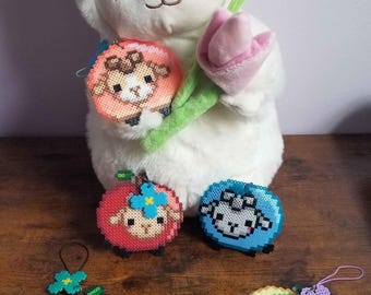 Fruit sheep perler bead cellphone straps